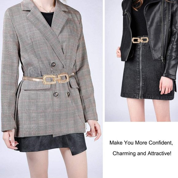Women Skinny Gold Belt Metal Elastic Dress main image 4